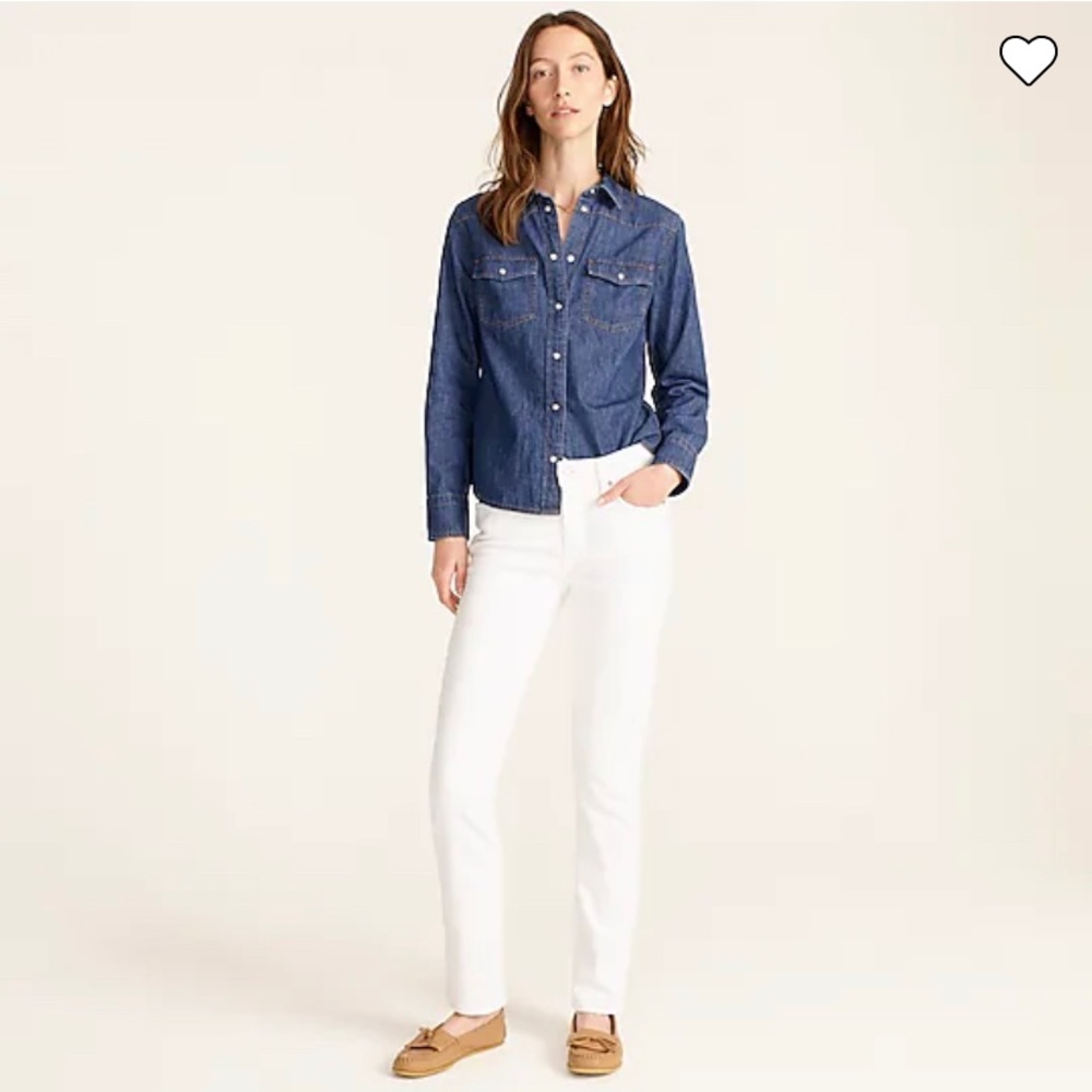 J Crew 9" vintage slim-straight jean in white size 26